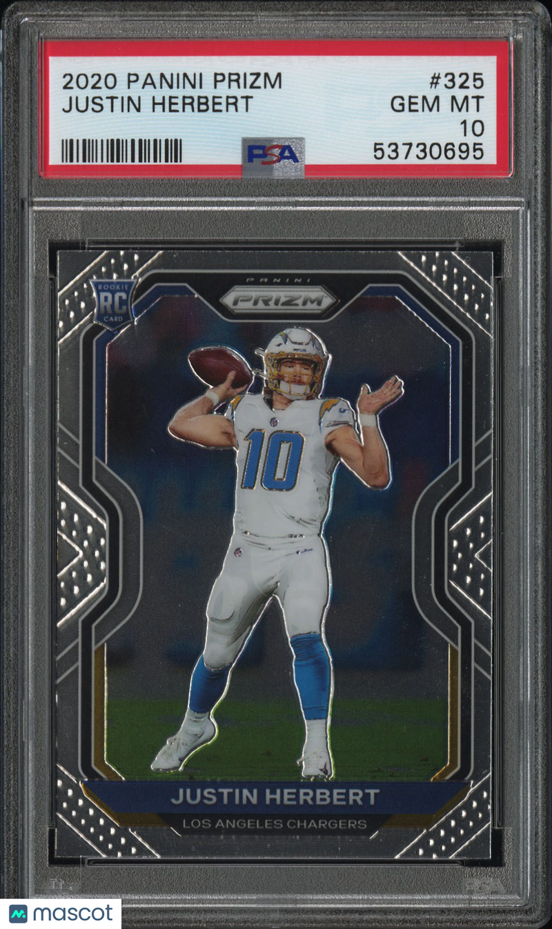2020 Panini Prizm Justin Herbert Rookie PSA 10 GEM MINT Los Angeles Chargers