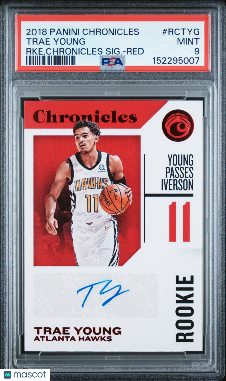 2018 Chronicles Rookie Signatures Trae Young Chronicles  Red PSA 9 Auto