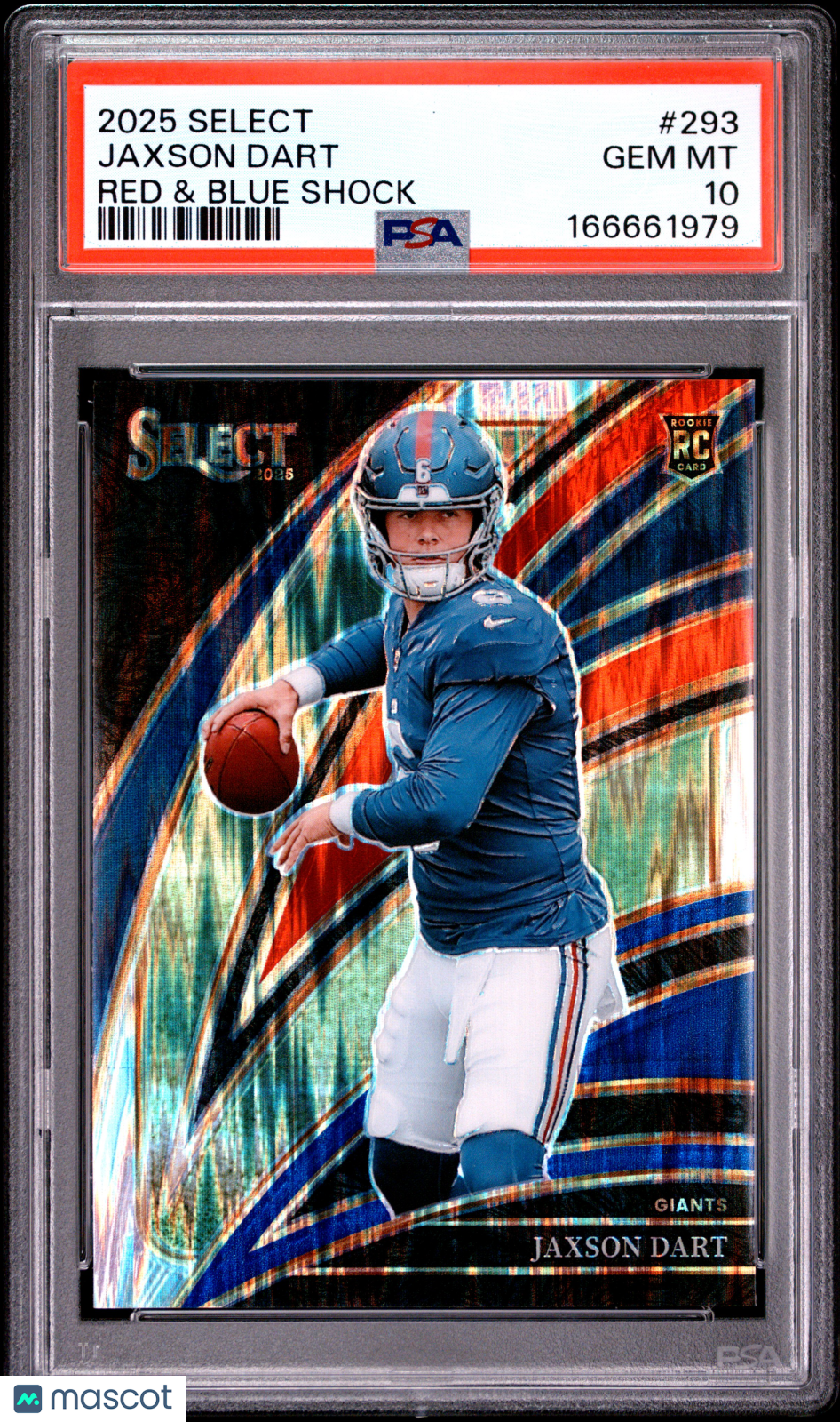 2025 Panini Select Jaxson Dart Red & Blue Shock #293 PSA 10