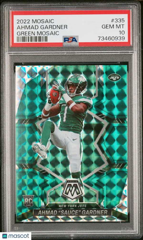 2022 Panini Mosaic Ahmad Gardner Green #335 PSA 10