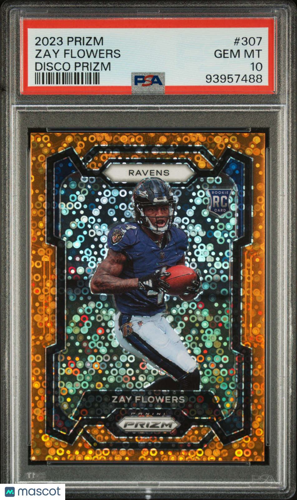 2023 Panini Prizm Zay Flowers Disco Rookie #307 PSA 10 Baltimore Ravens