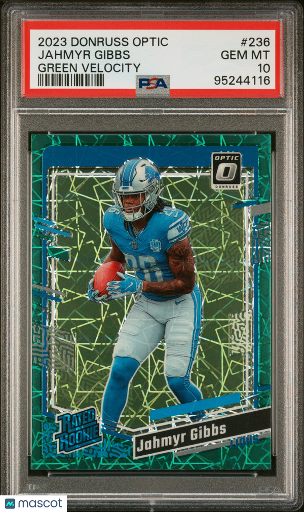 2023 Panini Donruss Optic Jahmyr Gibbs #236 PSA 10 Football