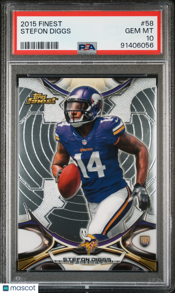 2015 Finest Stefon Diggs #58 PSA 10 Football