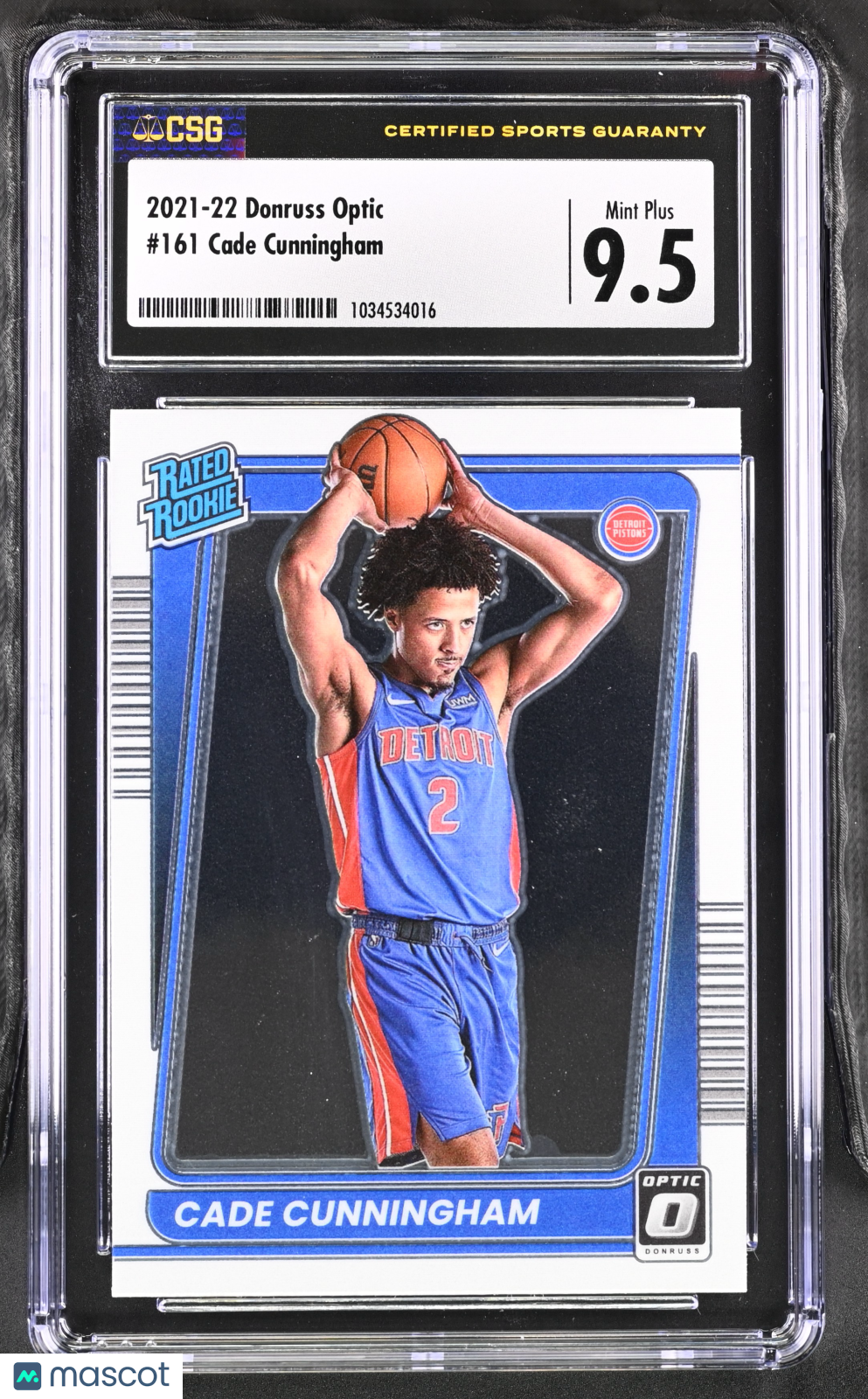 2021-22 Donruss Optic Cade Cunningham Rookie #161 CGC 9.5 MINT+ Detroit Pistons