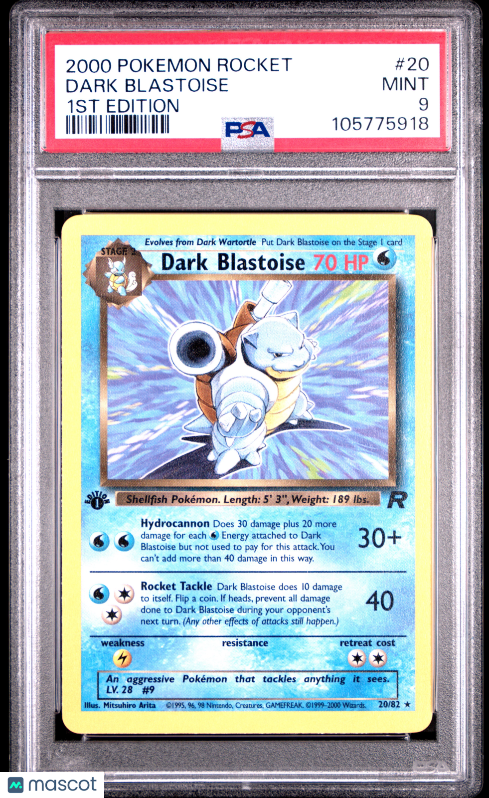 2000 Pokemon Rocket Dark Blastoise #20 1st Edition PSA 9