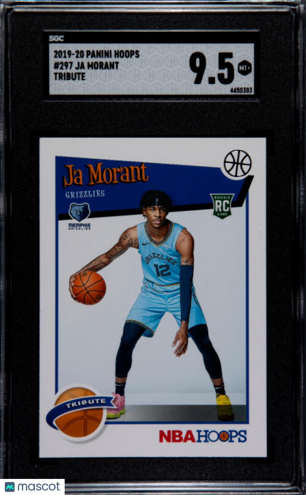 2019 Panini Hoops Ja Morant Tribute Rookie #297 SGC 9.5 Memphis Grizzlies
