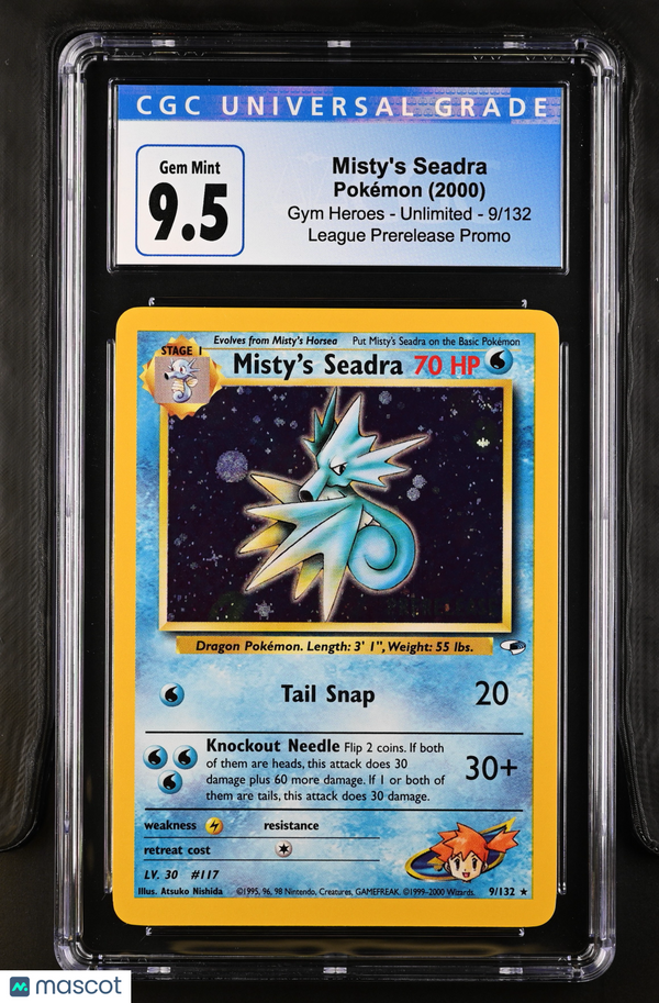 2000 Pokémon Gym Heroes Pokémon Misty's Seadra #9/132 English CGC 10