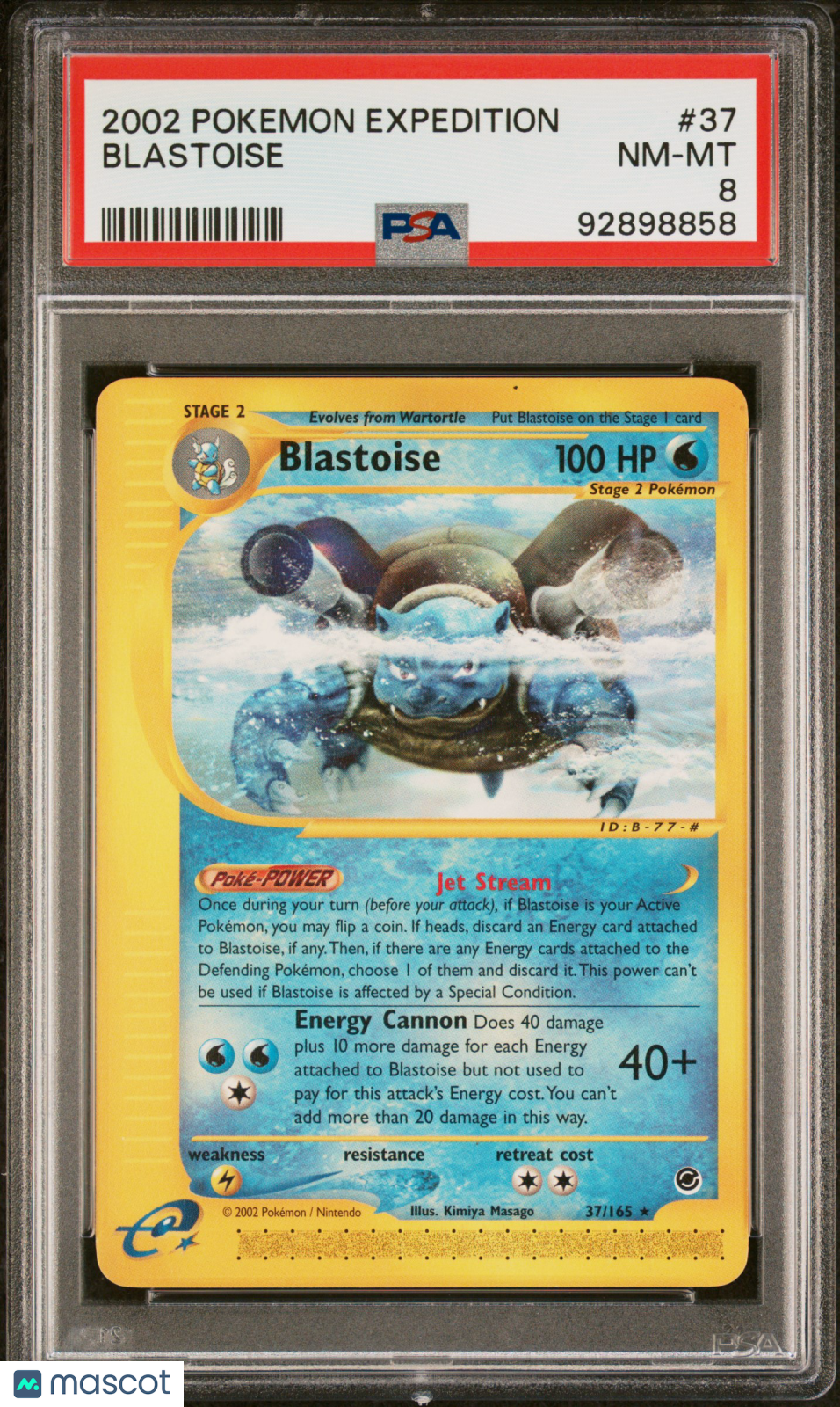 2002 Pokemon Expedition Blastoise #37 PSA 8