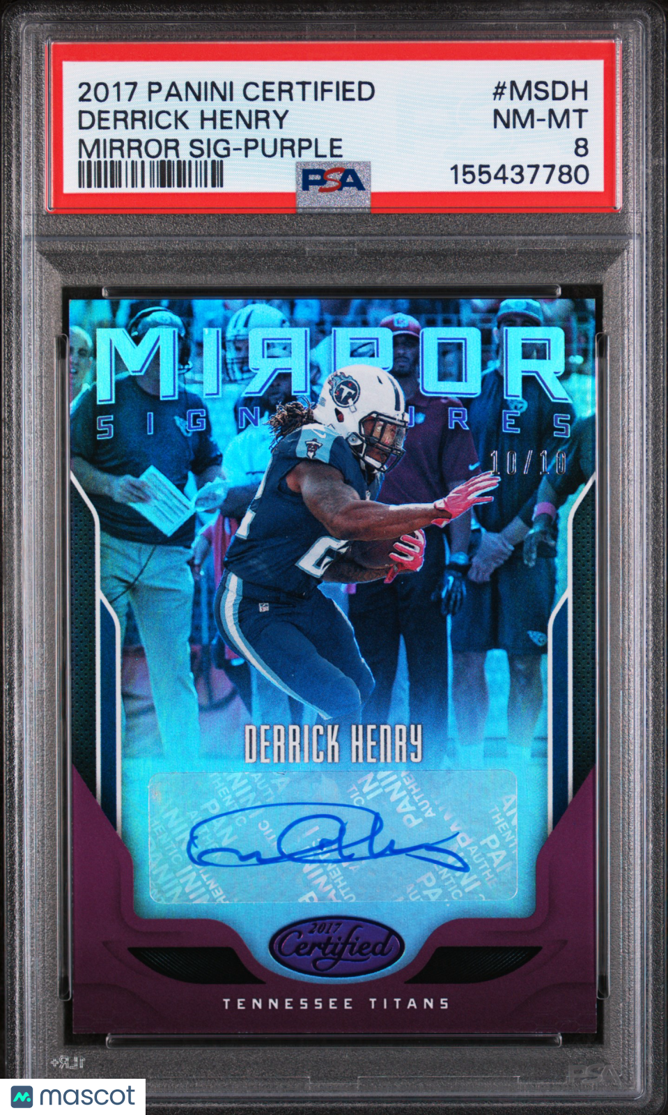 2017 Panini Certified Mirror Signatures Derrick Henry Purple 10/10 #MSDH PSA 8