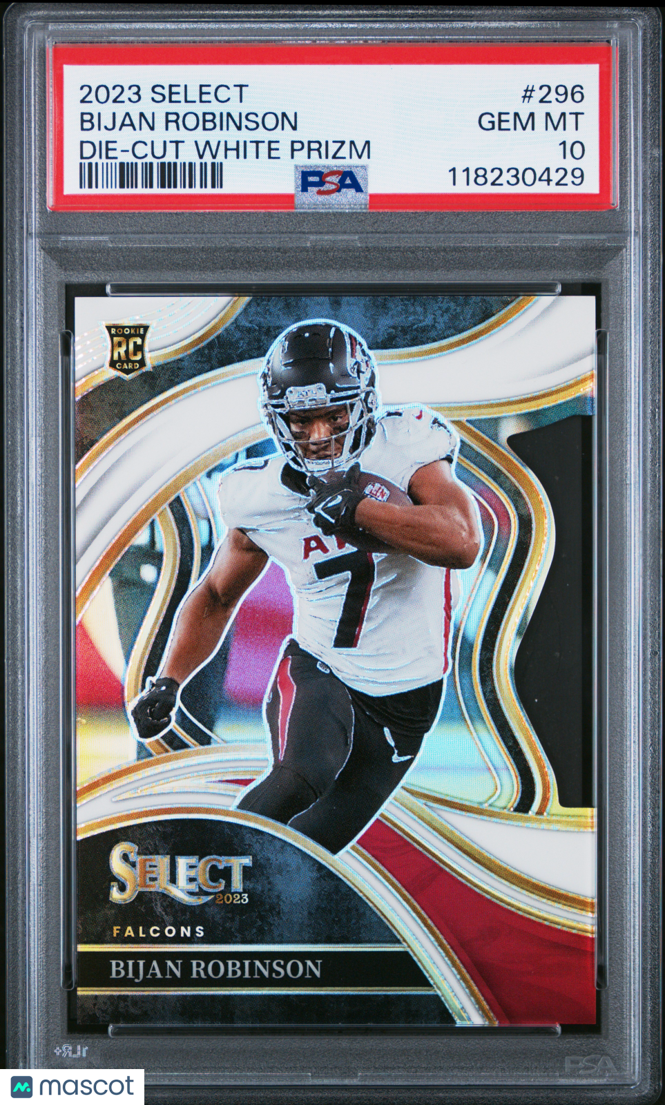 2023 Panini Select Bijan Robinson Die Cut White Prizm #296 PSA 10
