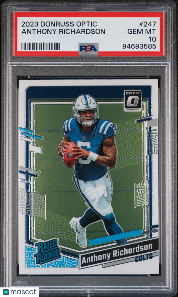 2023 Panini Donruss Optic Anthony Richardson #247 PSA 10 Football