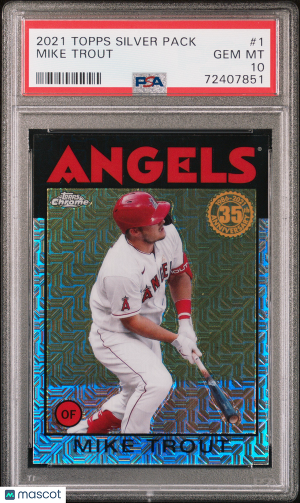 2021 Topps Silver Pack 1986 Chrome Promo Mike Trout #1 PSA 10 Baseball