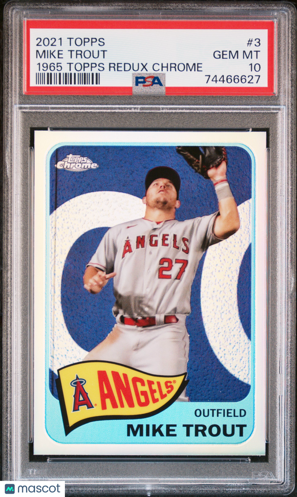 2021 Topps 1965 Topps Redux Chrome Mike Trout #3 PSA 10 Baseball