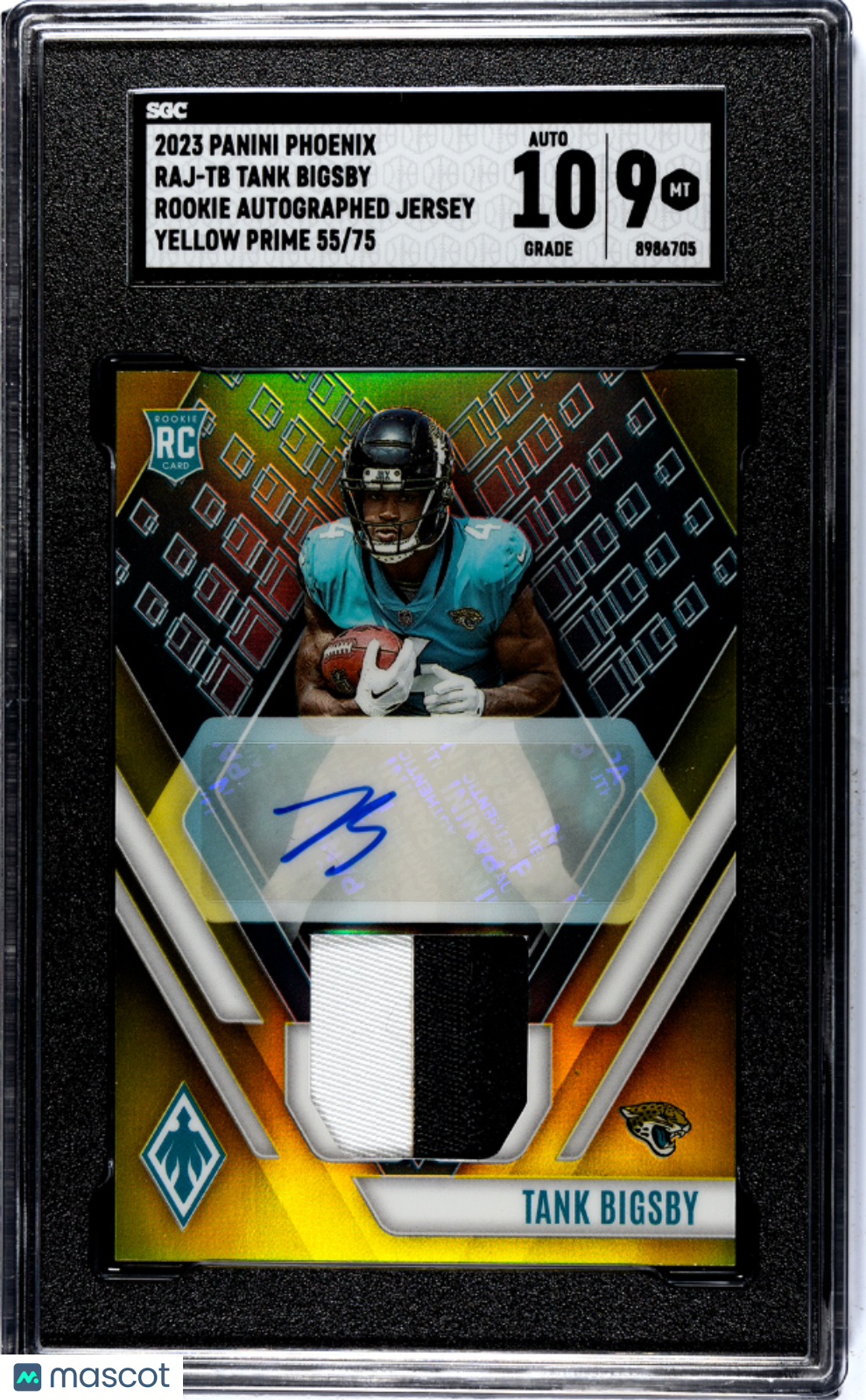 2023 Phoenix Tank Bigsby Rookie Autograph Jersey Yellow Prime SGC 9 Auto 10