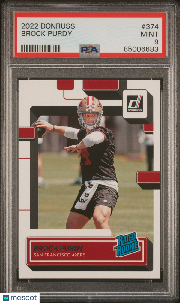 2022 Panini Donruss Brock Purdy #374 PSA 9 Football