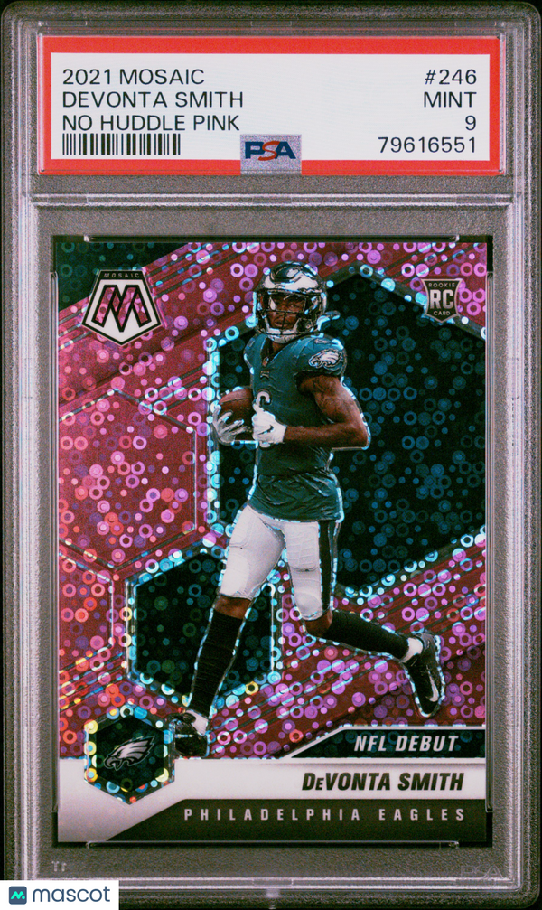 2021 Panini Mosaic Devonta Smith No Huddle Pink #246 PSA 9