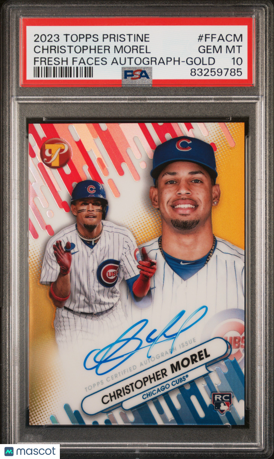2023 Topps Pristine Fresh Faces Auto Christopher Morel Gold Rookie 37/50 PSA 10