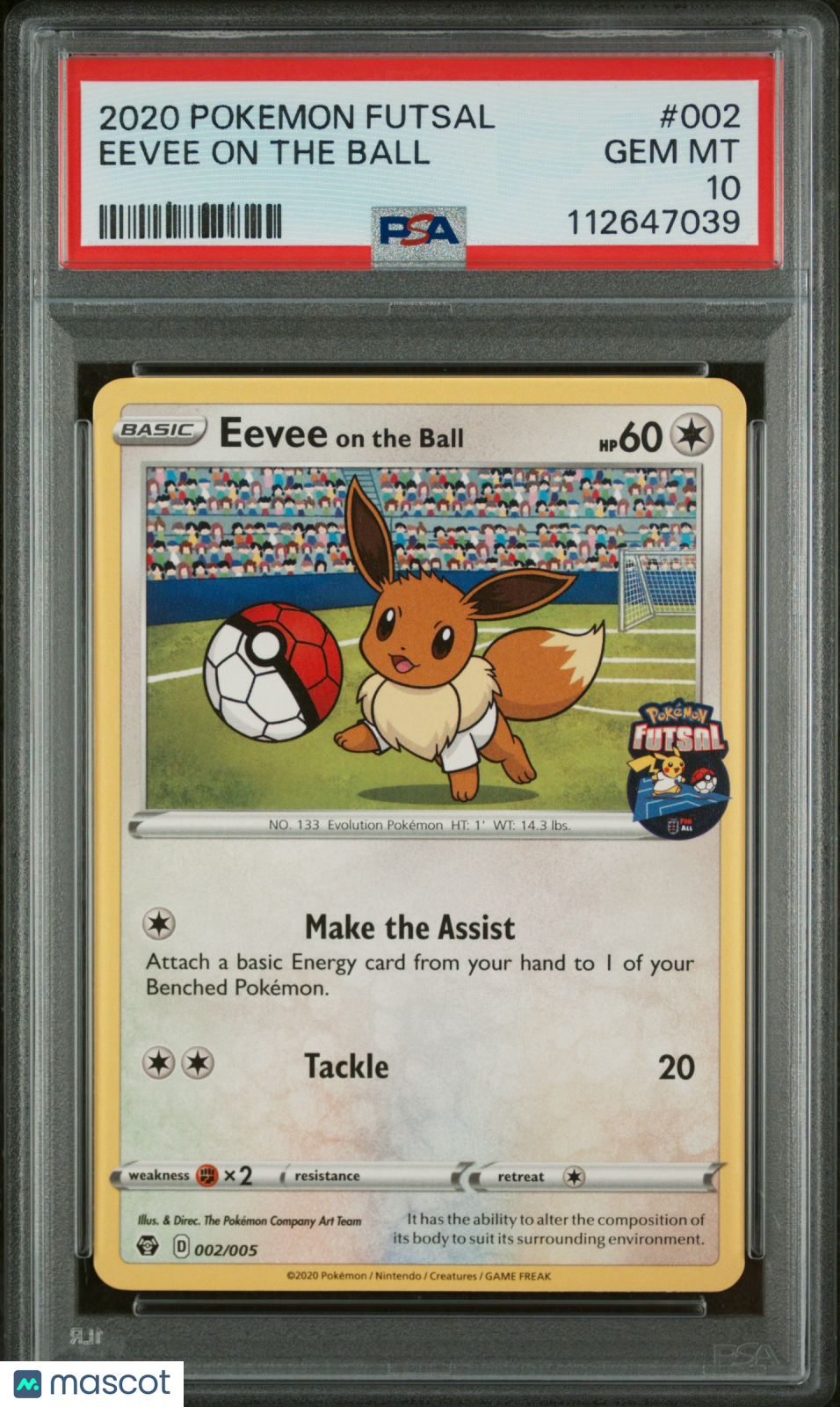 2020 Pokemon Futsal Eevee On The Ball #002 PSA 10 GEM MINT