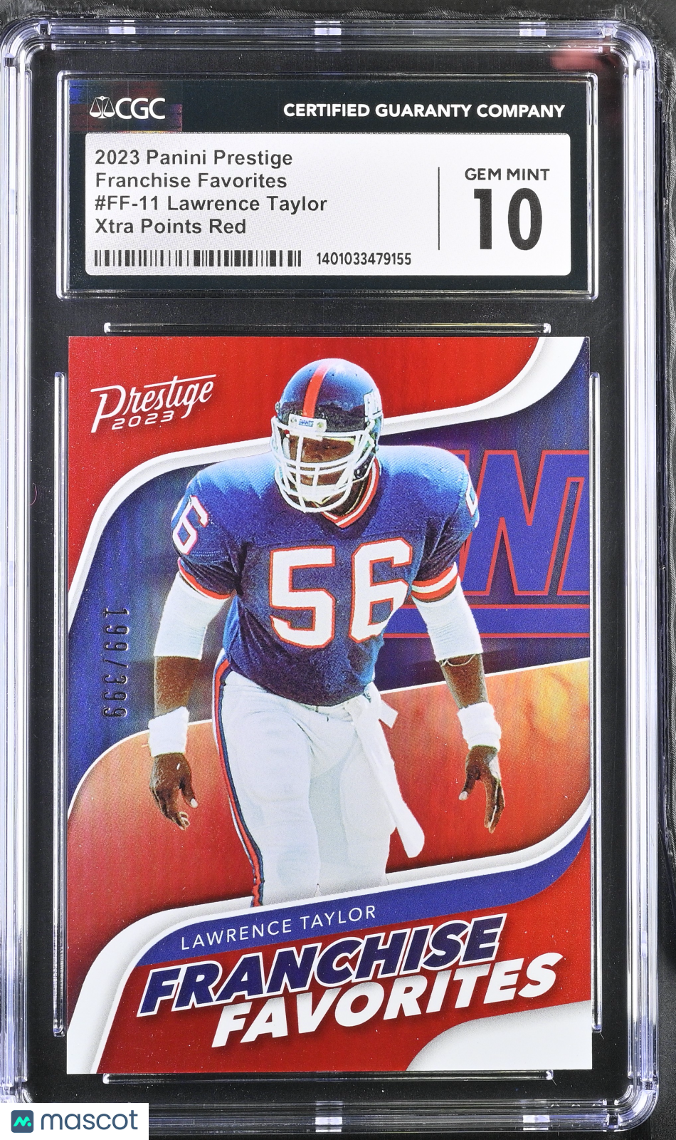 2023 Prestige Lawrence Taylor Xtra Points Red /399 #FF-11 CGC 10 New York Giants