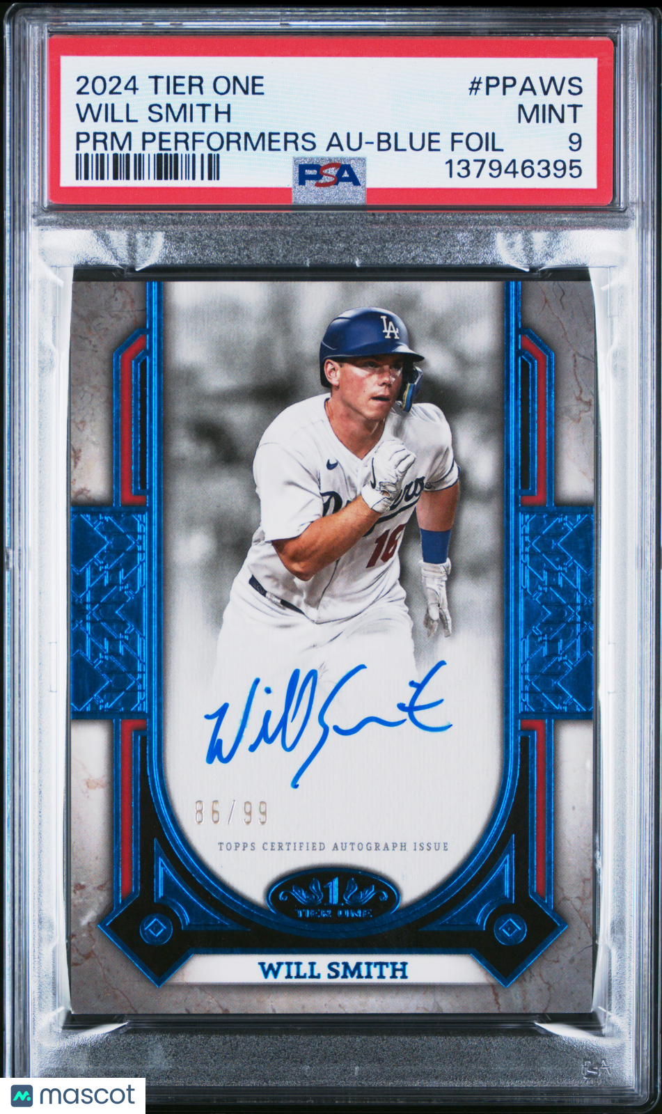 2024 Topps Tier One Prime Performers Autographs Will Smith 86/99 PSA 9 MINT