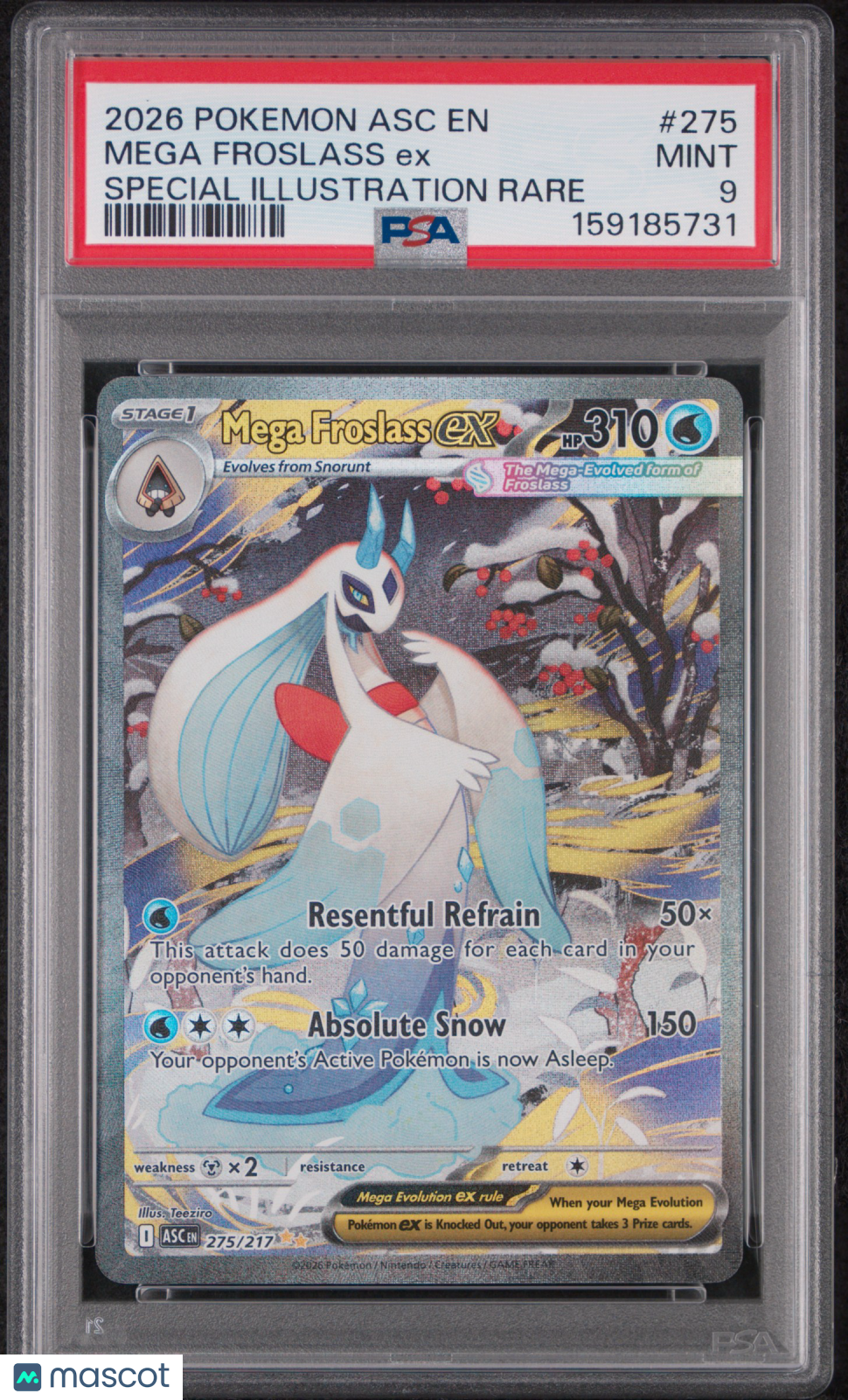 2026 Pokemon Ascended Heroes Mega Froslass EX #275 SIR PSA 9 MINT