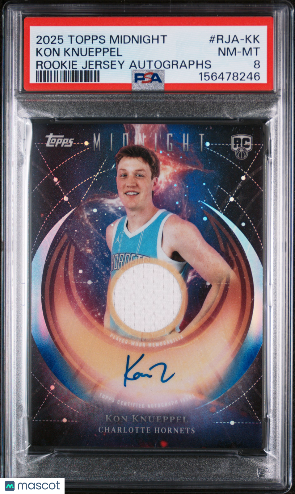 2025 Topps Midnight Rookie Jersey Autographs Kon Knueppel #RJA-KK PSA 8