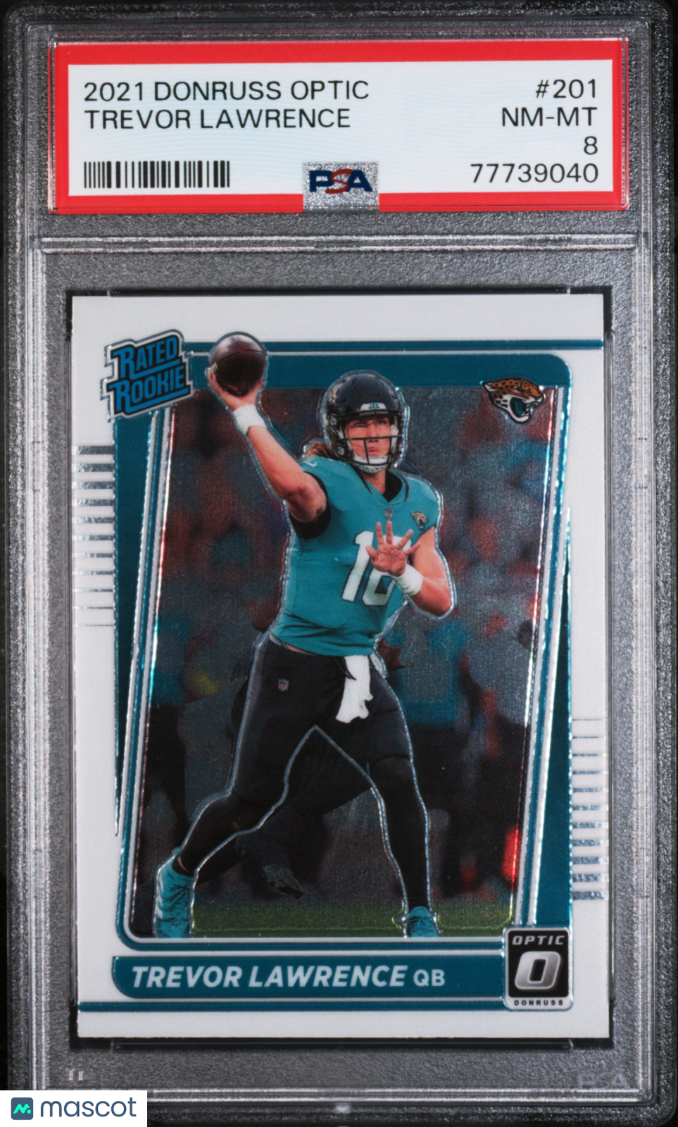 2021 Panini Donruss Optic Trevor Lawrence Rookie #201 PSA 8 Jacksonville Jaguars