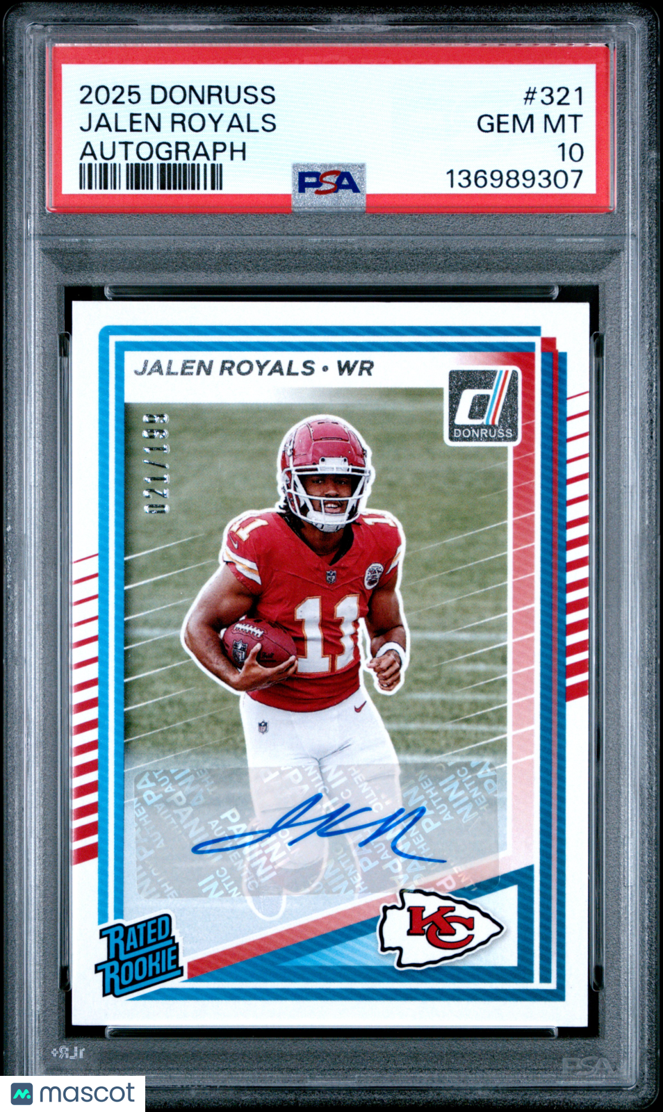 2025 Panini Donruss Jalen Royals Autograph Rookie 021/199 #321 PSA 10 GEM MINT