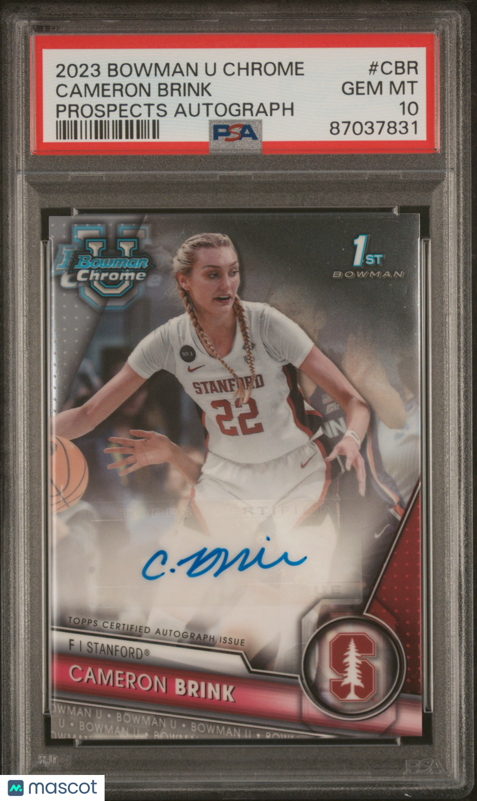 2023 Bowman University Chrome Prospects Autographs Cameron Brink #CBR PSA 10