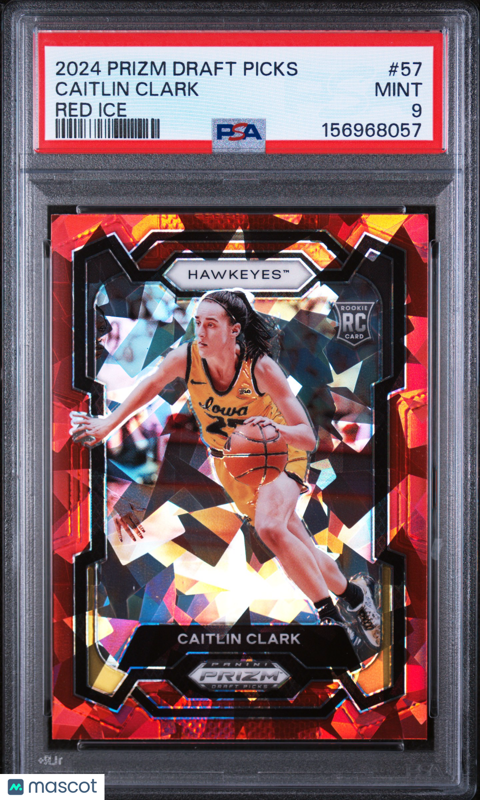 2024 Prizm Draft Caitlin Clark RC Red Ice Rookie #57 PSA 9 MINT Hawkeyes / Fever