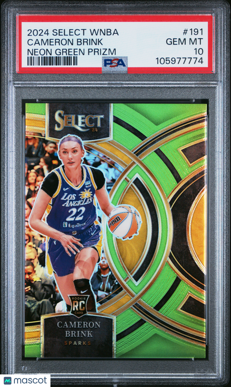 2024 Panini Select WNBA Cameron Brink Neon Green Prizm #191 PSA 10
