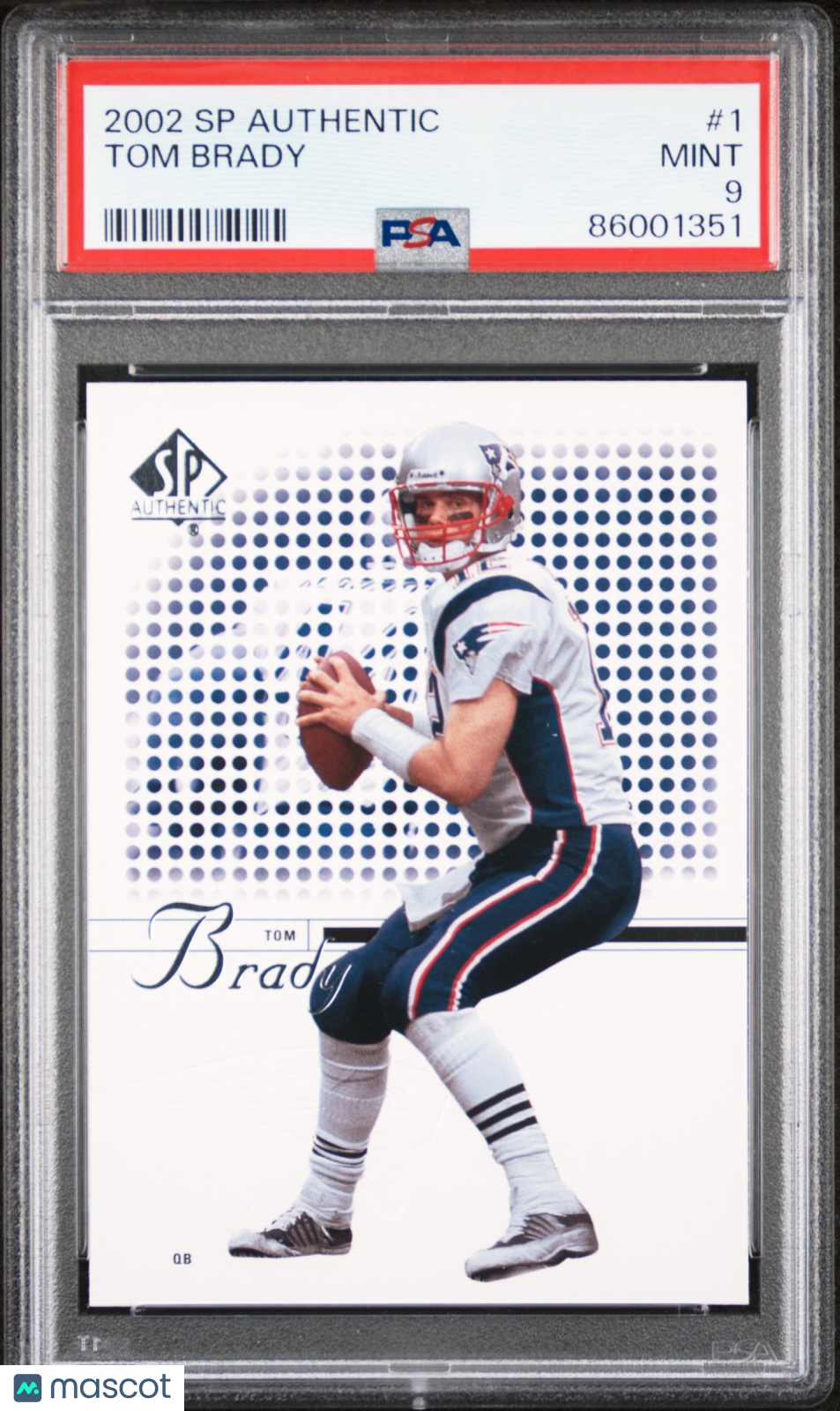 2002 SP Authentic Tom Brady #1 PSA 9 MINT New England Patriots