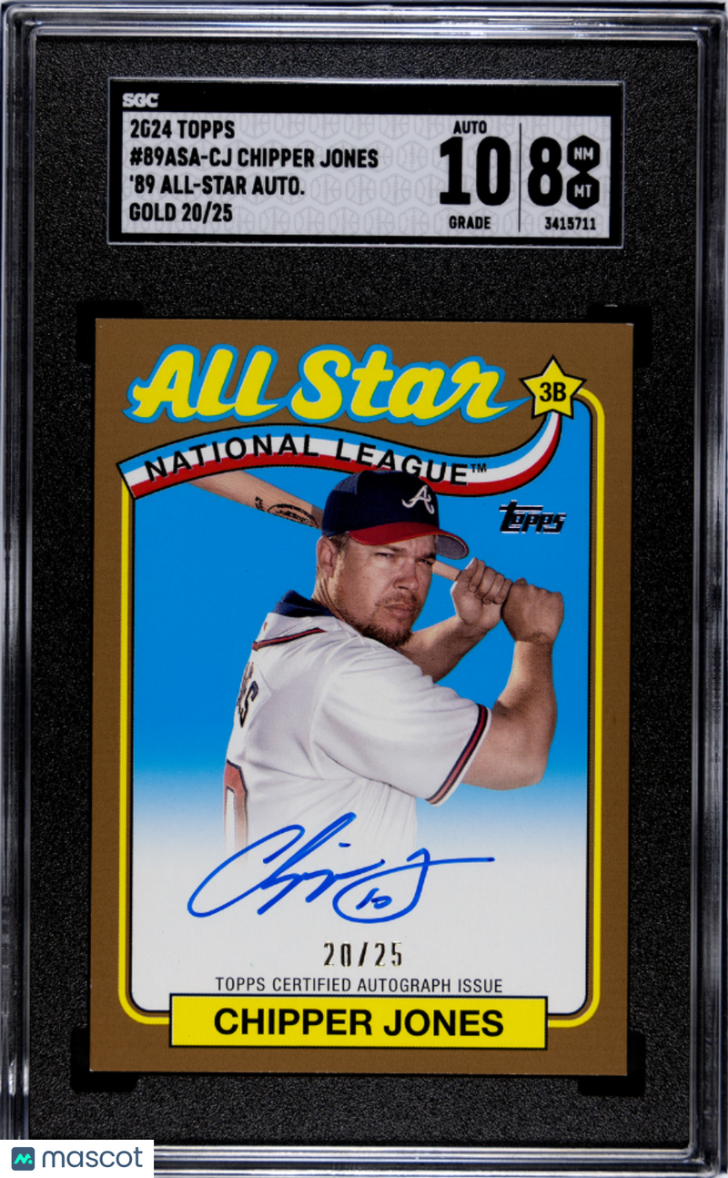 Chipper Jones 2024 Topps '89 A S Autograph Gold