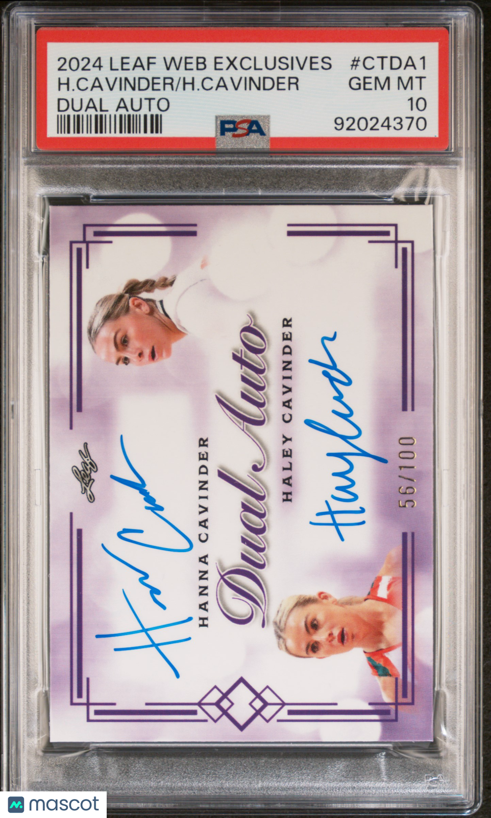 2024 Leaf Web Exclusives H. Cavinder Dual Auto 56/100 #CTDA1 PSA 10