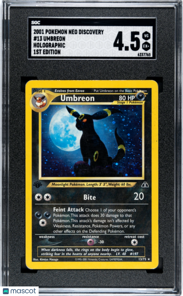 2001 Pokémon TCG Umbreon #13 SGC 4.5