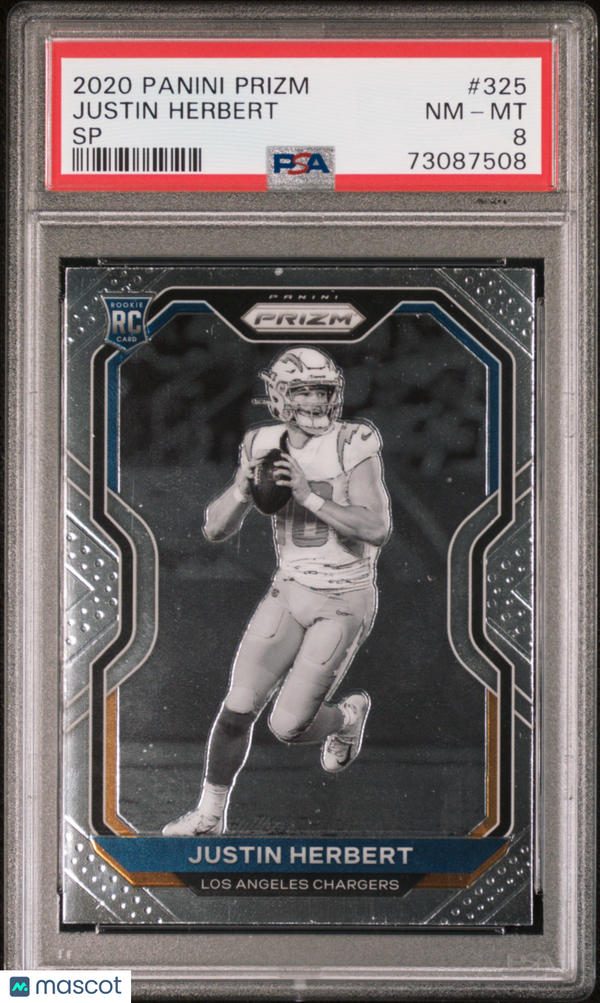 2020 Panini Prizm Justin Herbert #325 PSA 8 Football