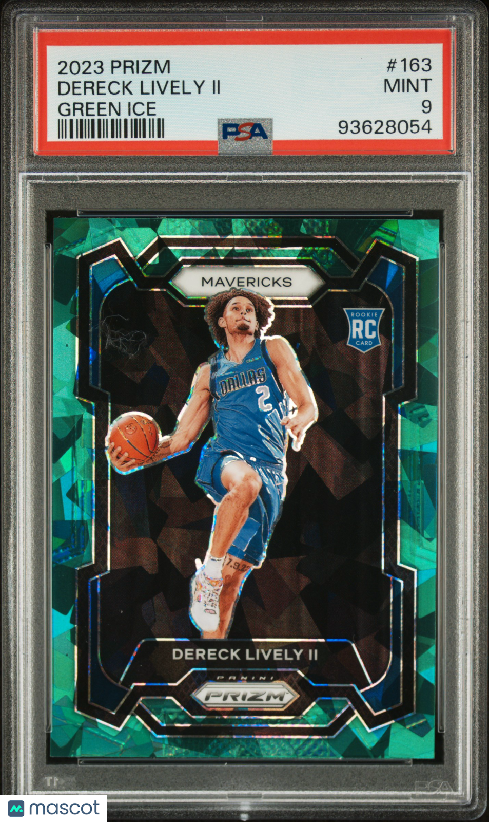 2023 Panini Prizm Dereck Lively II Green Ice Rookie #163 PSA 9