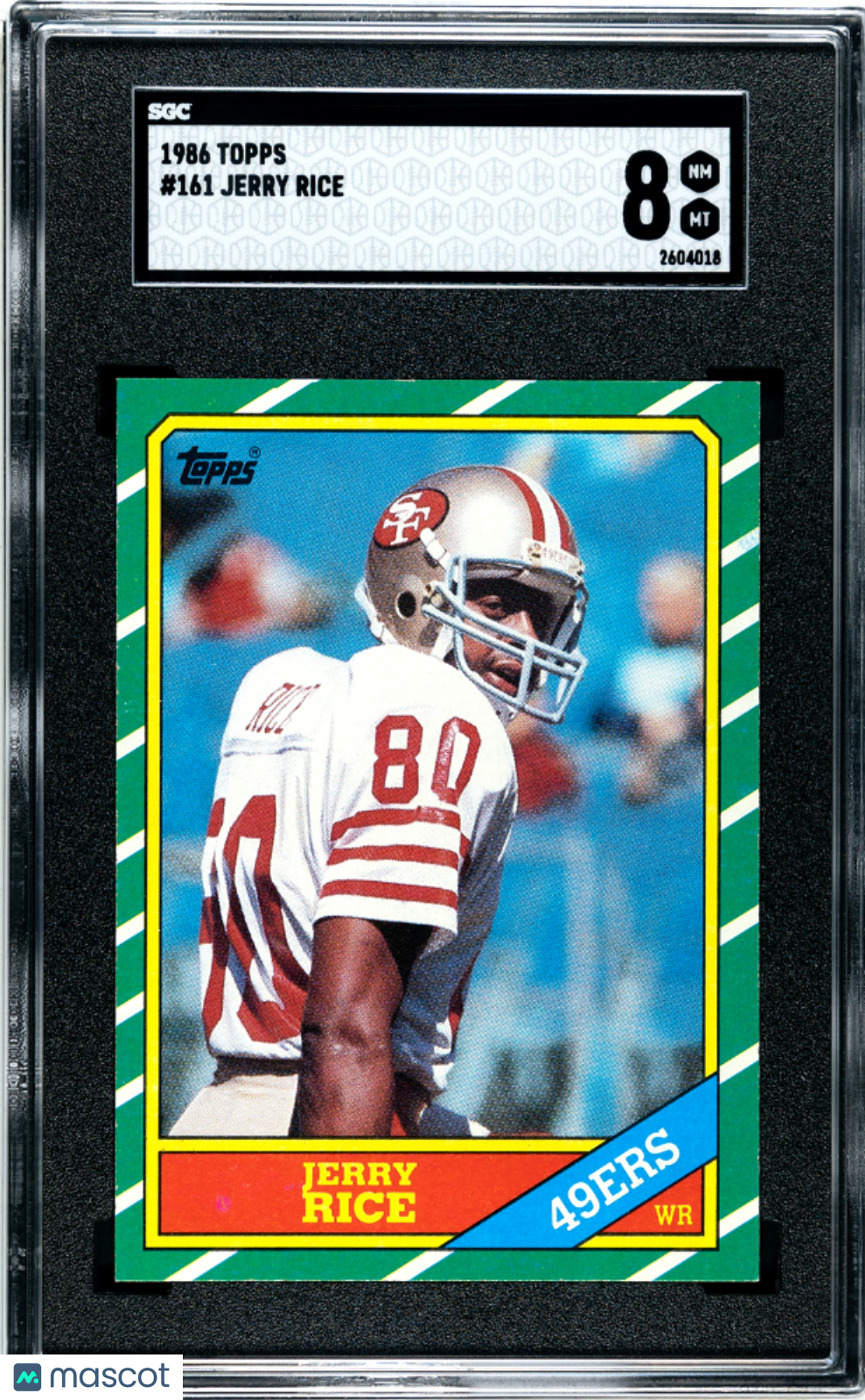 1986 Topps Jerry Rice Rookie #161 SGC 8 San Francisco 49ers