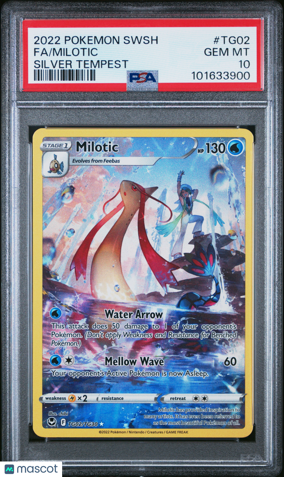 2022 Pokemon Sword & Shield Silver Tempest Milotic #TG02 FA PSA 10 GEM MINT