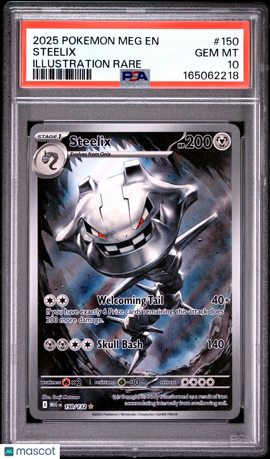 2025 Pokemon Mega Evolution Steelix #150 Illustration Rare PSA 10 GEM MINT