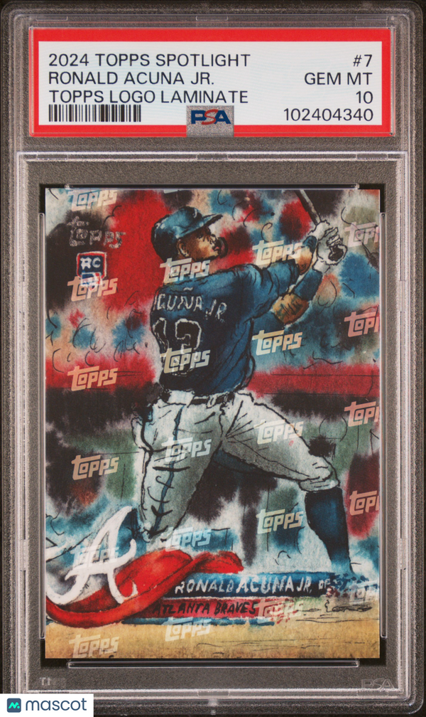 2024 Topps Spotlight Ronald Acuna JR. Logo Laminate #7 PSA 10