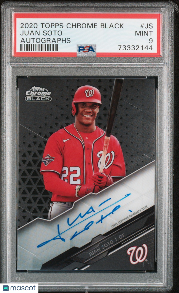 2020 Topps Chrome Black Autographs Juan Soto #JS PSA 9