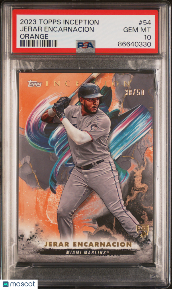 2023 Topps Inception Jerar Encarnacion Orange /50 #54 PSA 10 Baseball