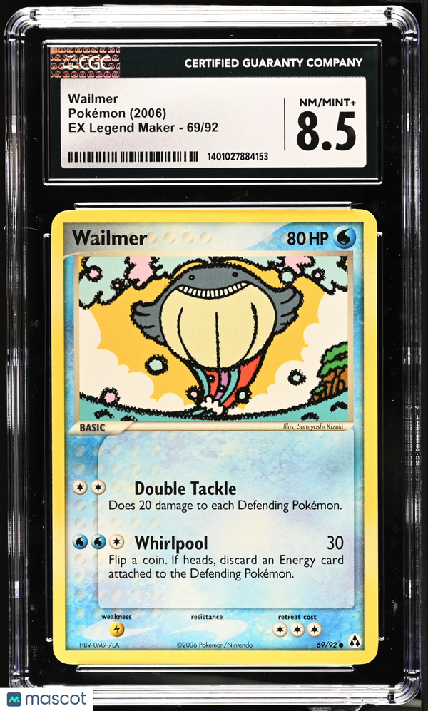 Pokémon Wailmer #69/92 English CGC 8.5