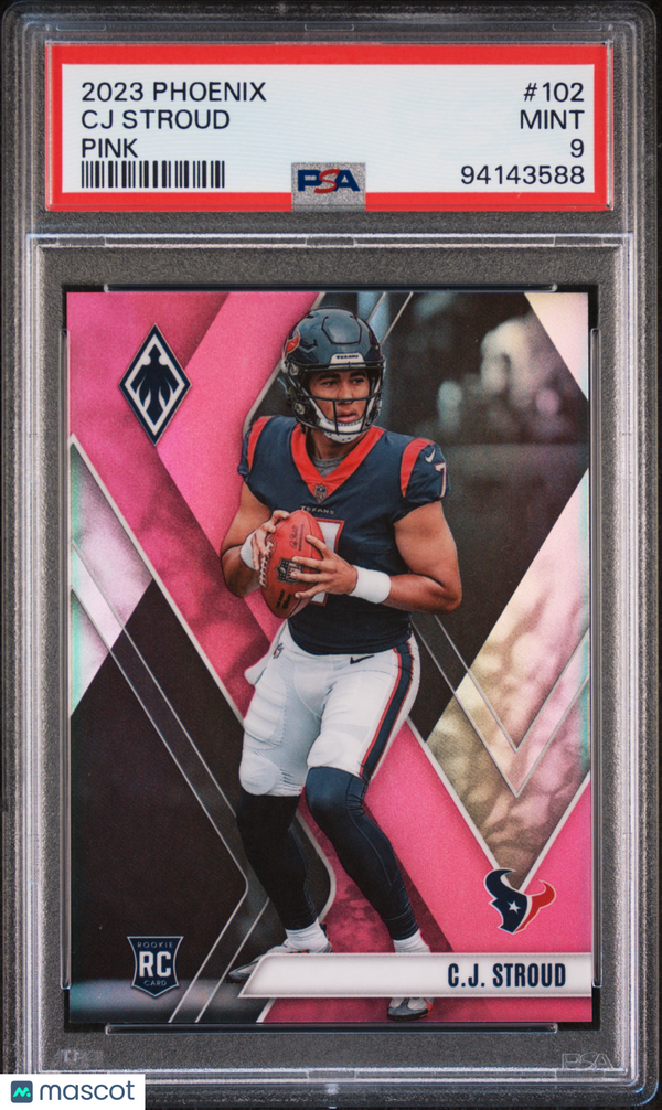 2023 Panini Phoenix CJ Stroud Pink Rookie #102 PSA 9 MINT Houston Texans