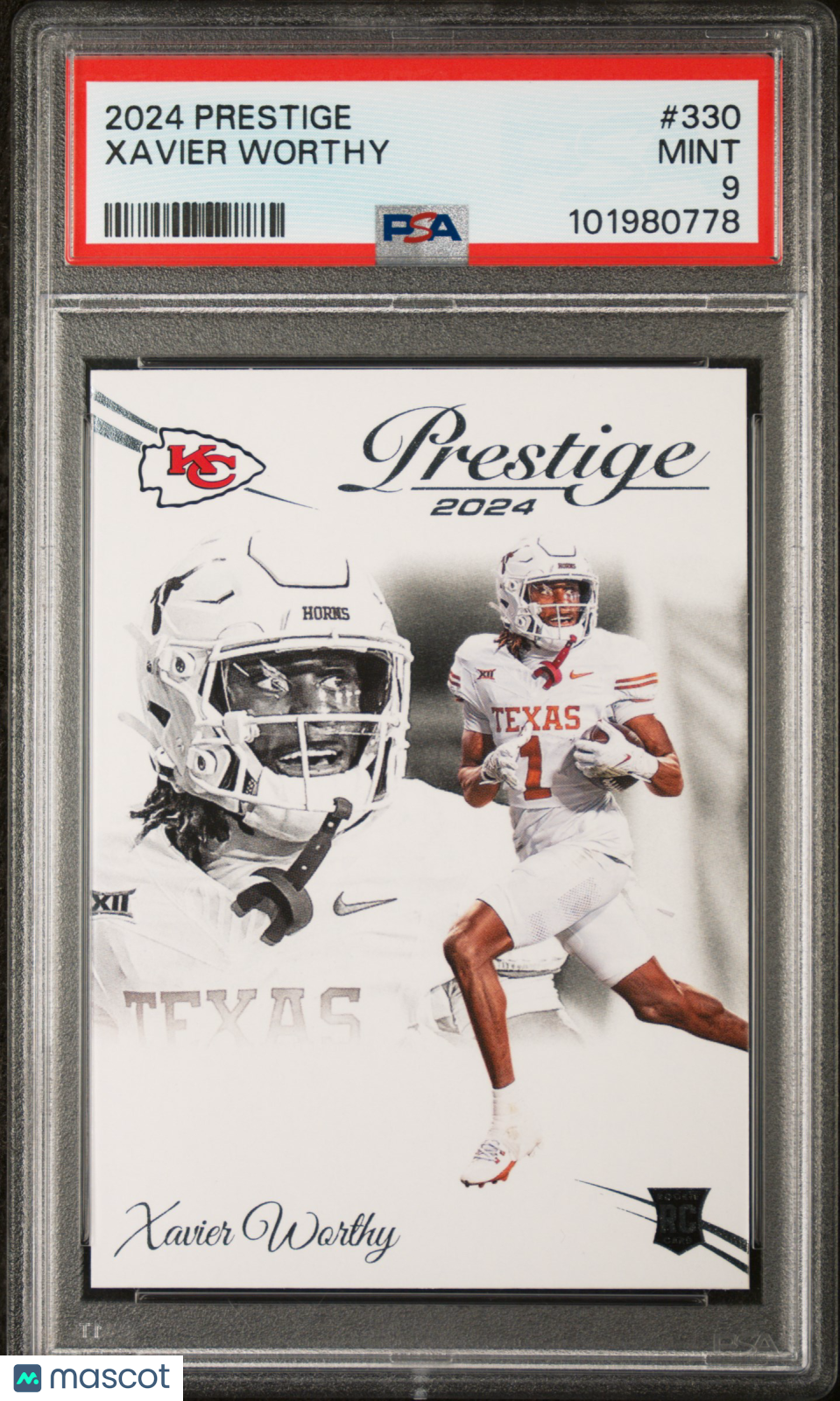 2024 Panini Prestige Xavier Worthy Rookie #330 PSA 9 Kansas City Chiefs