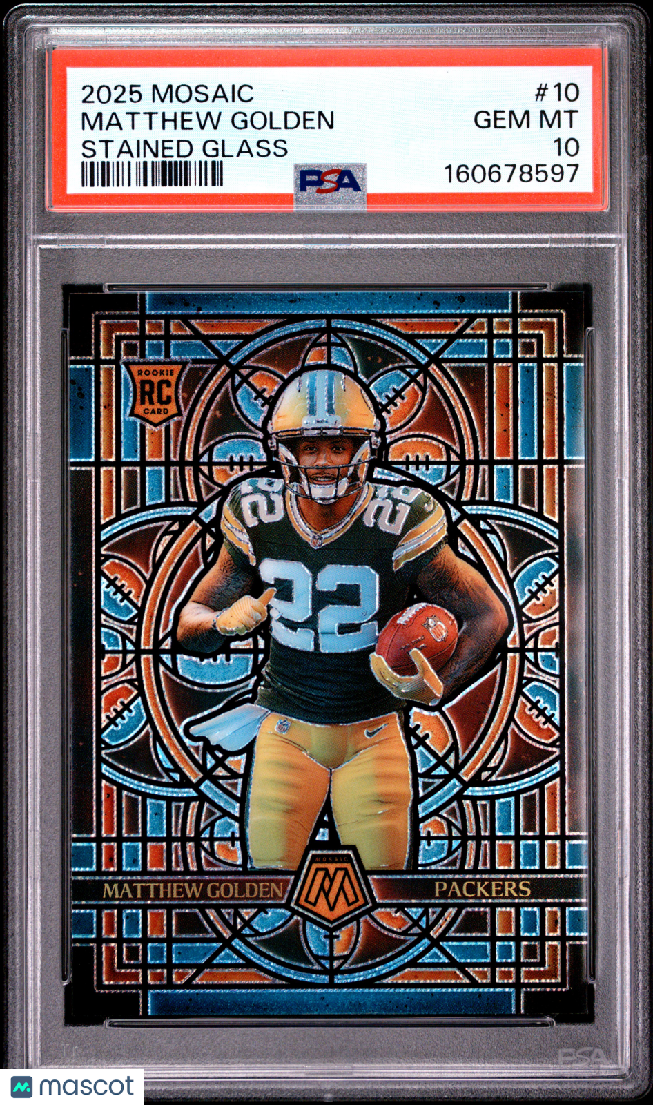 2025 Panini Mosaic Stained Glass Matthew Golden #10 PSA 10