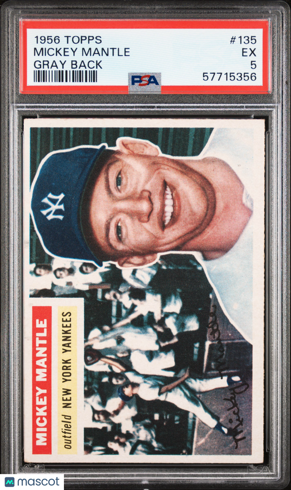 1956 Topps Mickey Mantle Gray Back #135 PSA 5