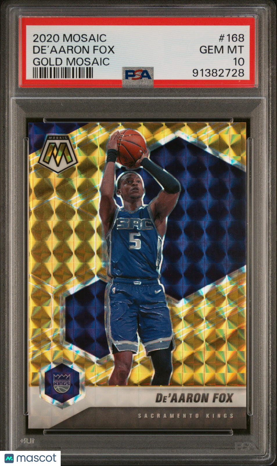 2020 Panini Mosaic De'aaron Fox Gold #168 PSA 10 4/10