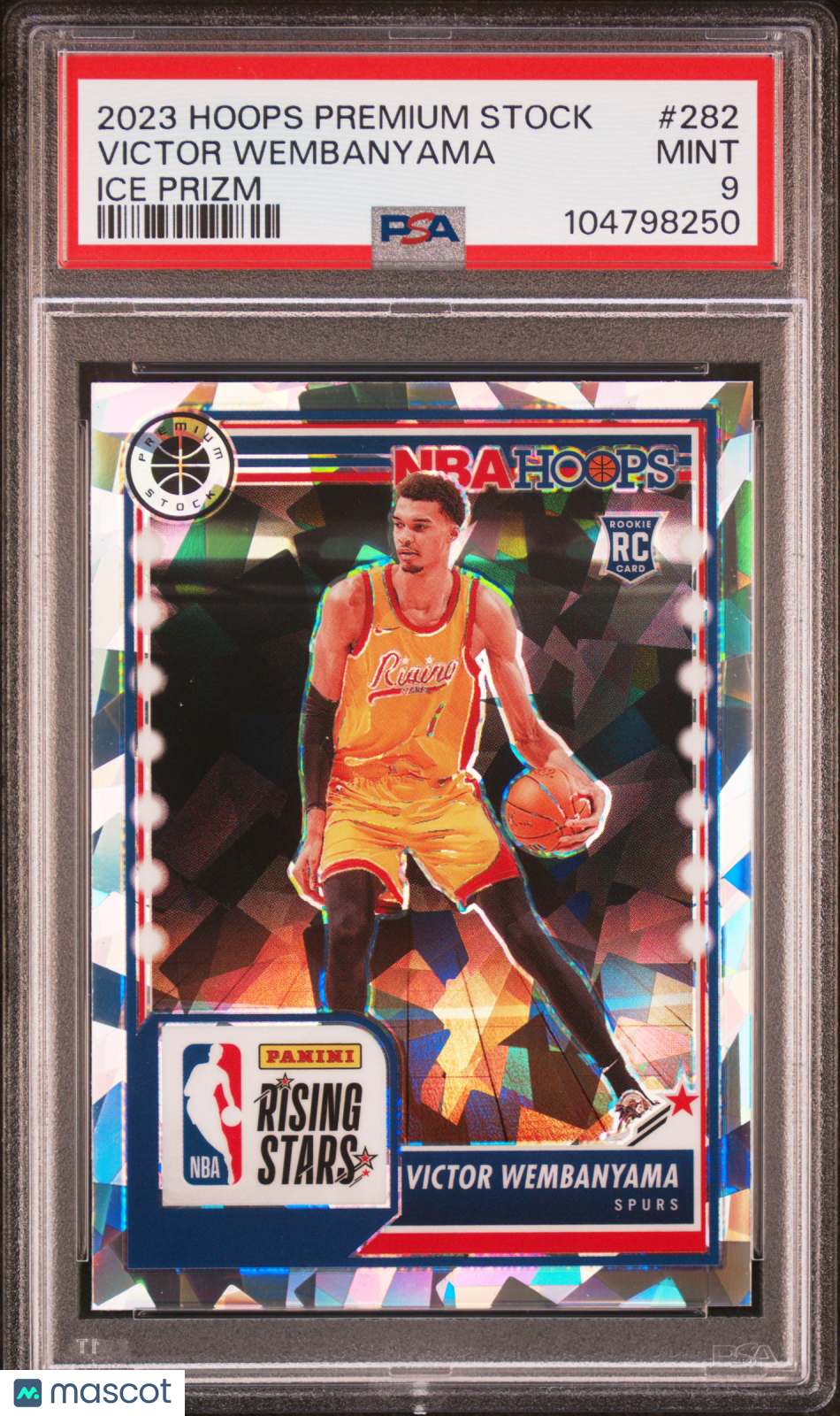 2023 Panini Hoops Premium Stock Victor Wembanyama Ice Prizm #282 PSA 9
